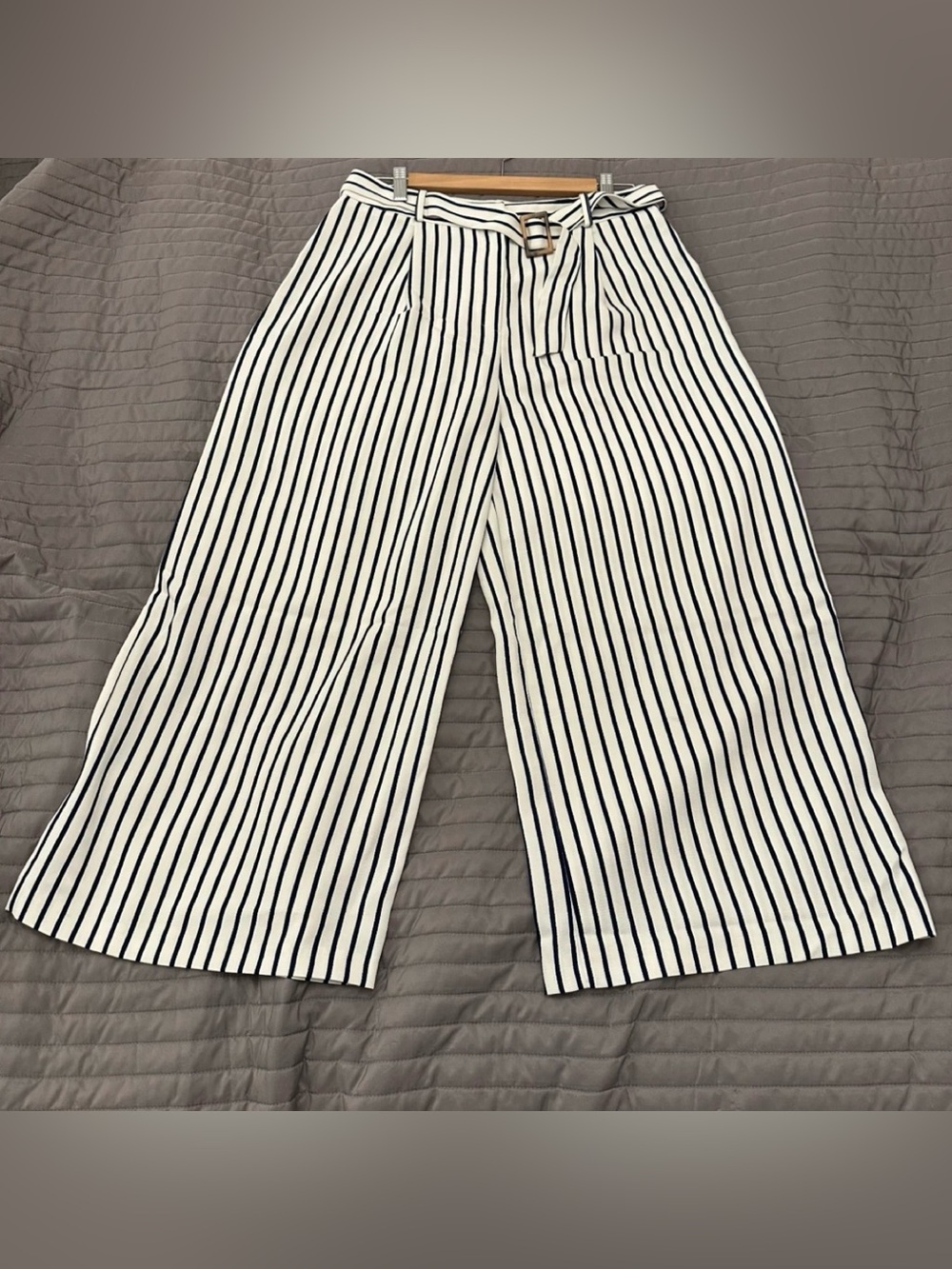 Topshop Striped Wide-Leg Pants US 10